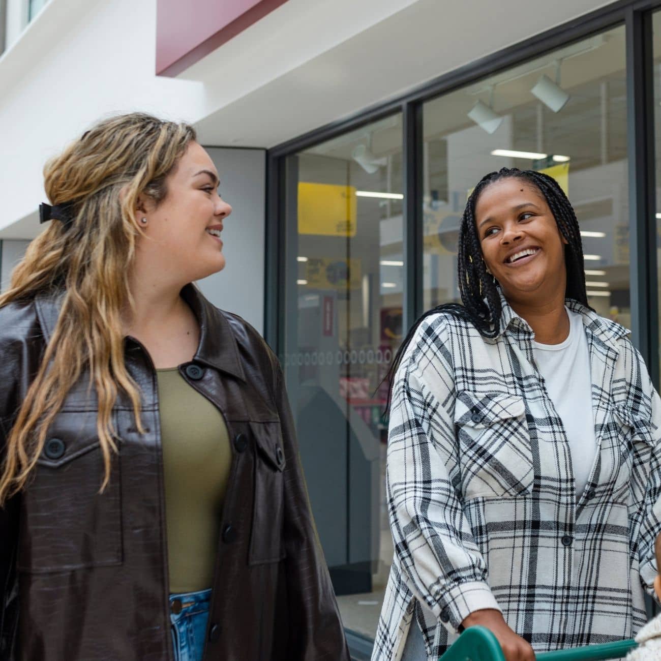 Support worker and participant shopping